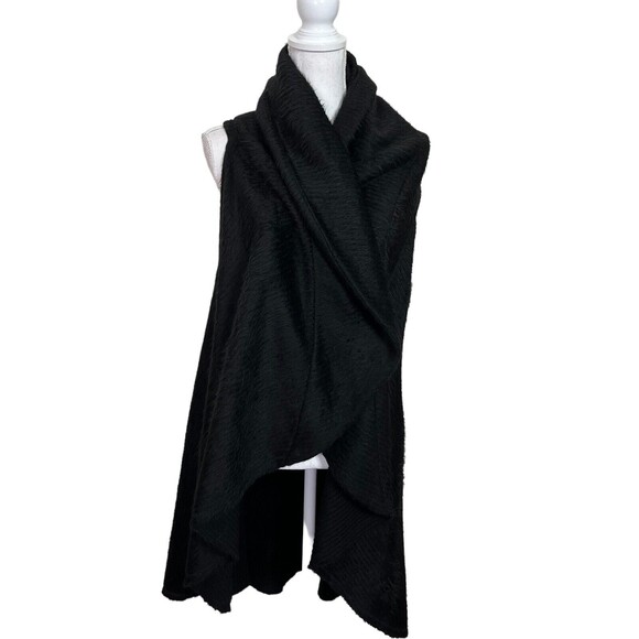 Alice + Olivia Cardigan Sweater Vest Women’s XS Black Draped Sleeveless Layering - Picture 9 of 10